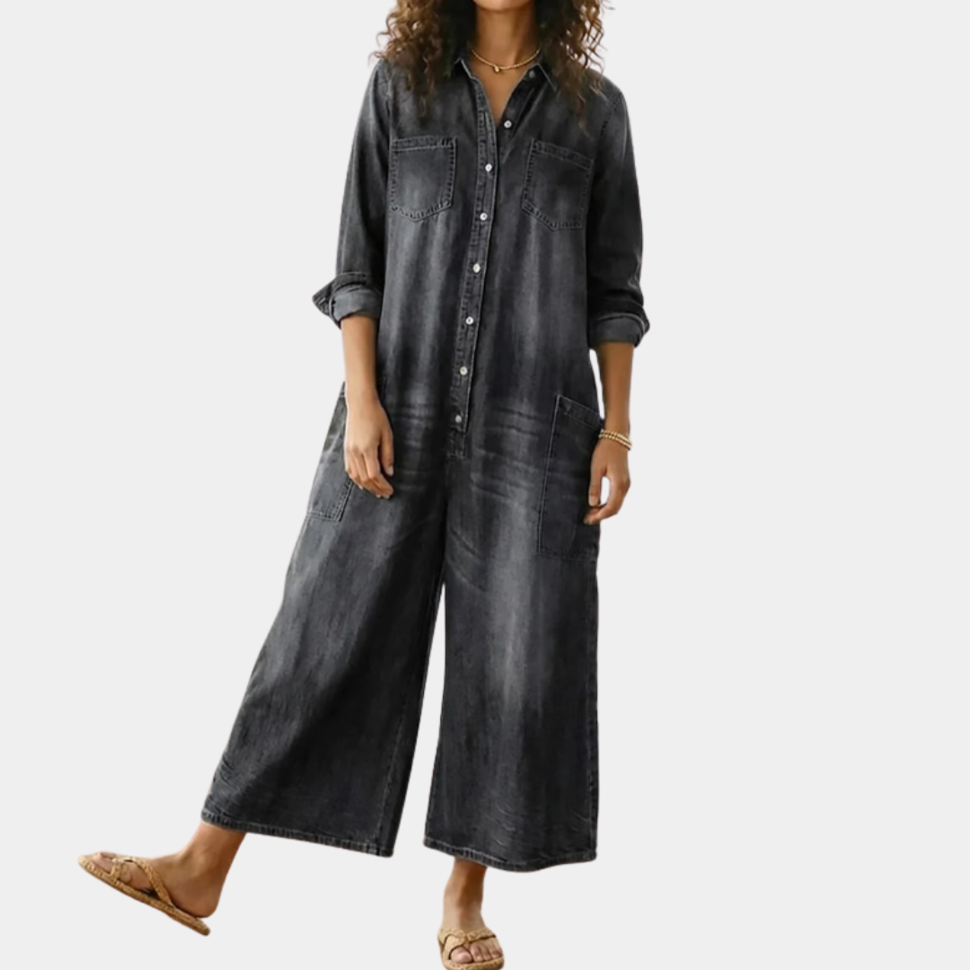 Diana | Vintage Cotton Denim Overall with Buttons