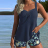 Laluna® | Striped Tankini with Beach Shorts Two Pieces