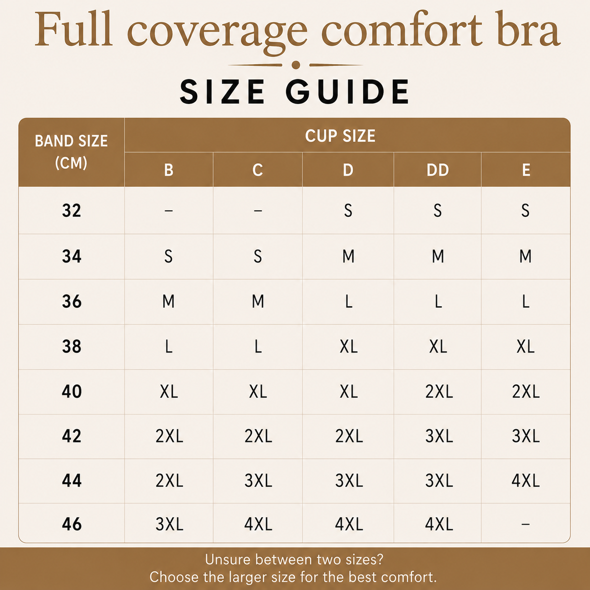 Full coverage comfort bra