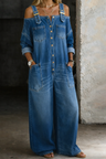 Sofija | Denim Jumpsuit with Open Shoulders