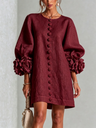 Camellia | Rosette-Cuff Mini Dress