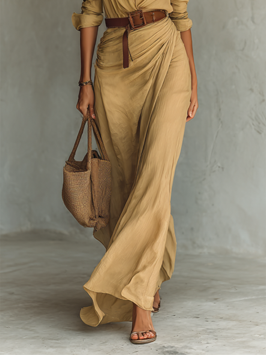 Costanza | Maxi Dress with Notched Collar