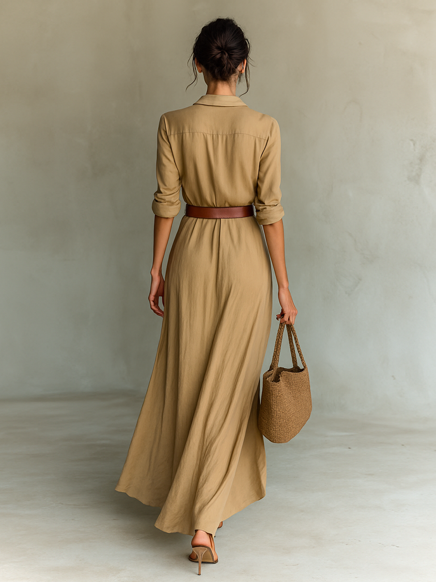 Costanza | Maxi Dress with Notched Collar