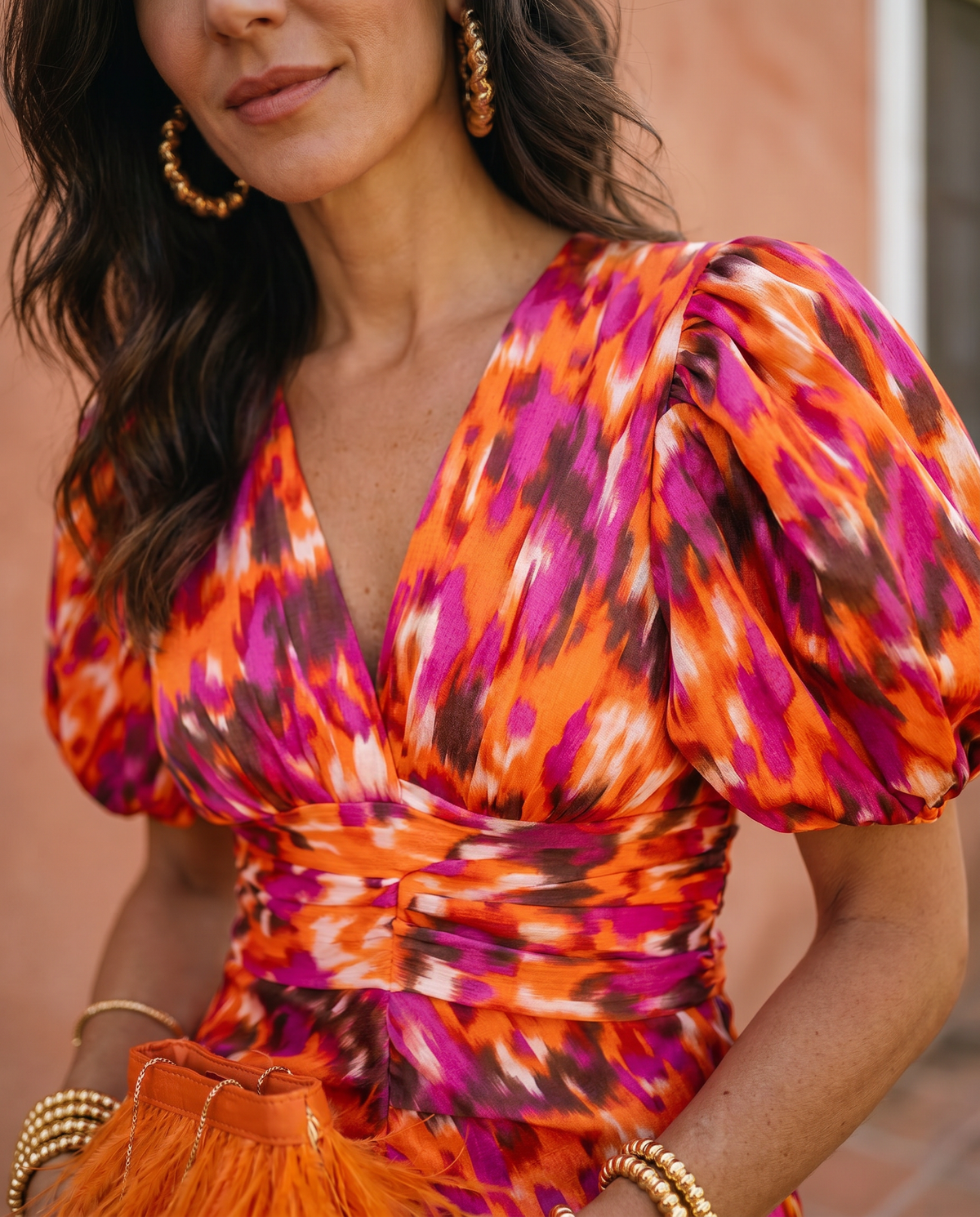 Carla | Midi Dress with Pleated Sleeves