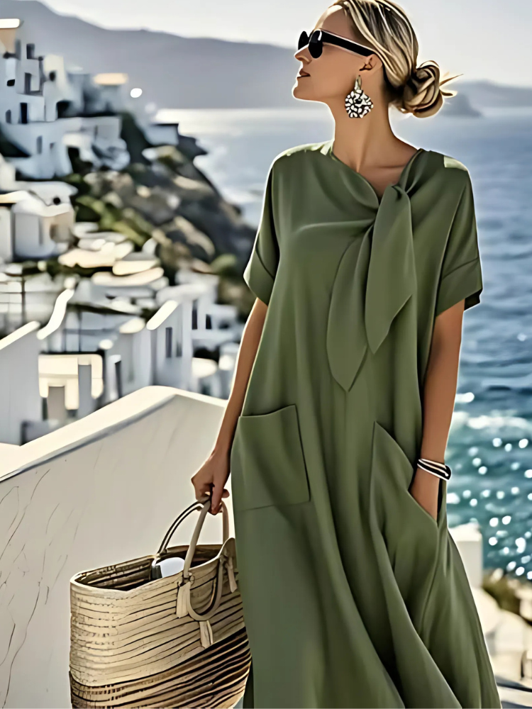 Seraphina™ | Airy maxi dress with elegant neck tie